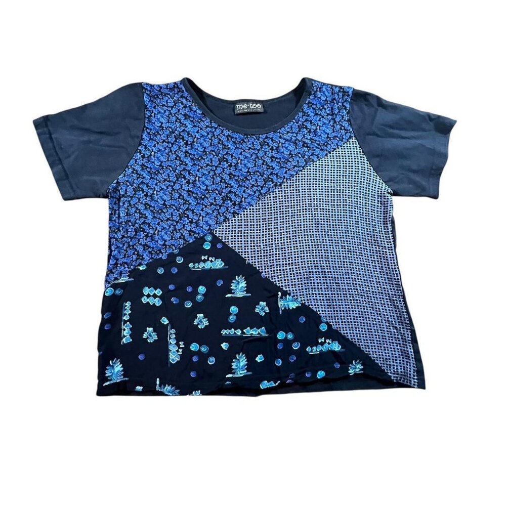 90’s Me Too Blue Patchwork Top